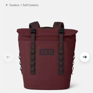 Yeti Backpack Cooler - Burgundy and Charcoal